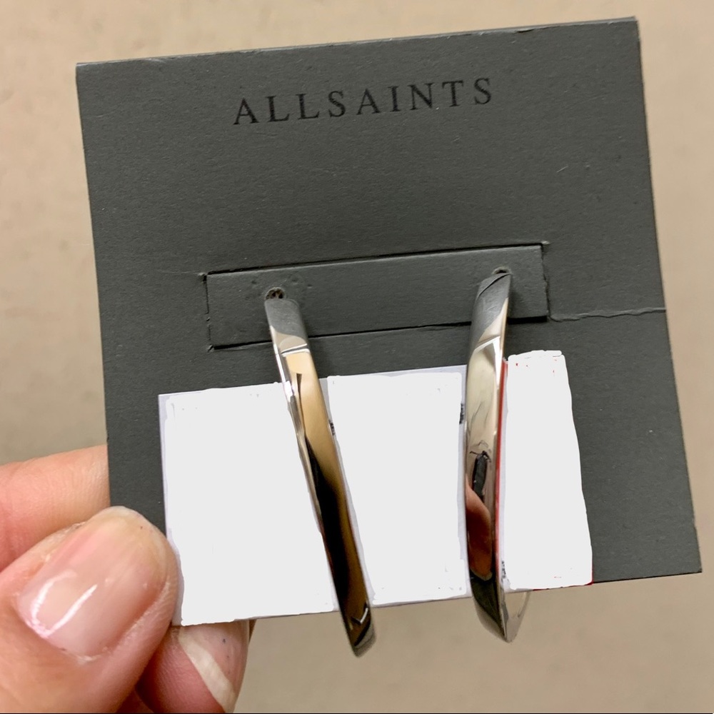 ALLSAINTS Sculptural Bypass Hoop Earrings silver - Picture 3 of 5